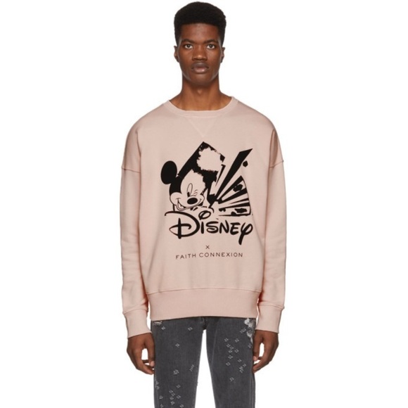 Faith Connexion Pink Crewneck Sweater with Graphic Design - Picture 1 of 10